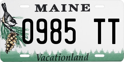 ME license plate 0985TT