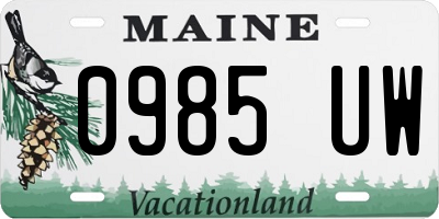 ME license plate 0985UW