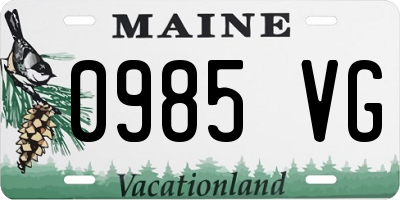 ME license plate 0985VG