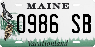 ME license plate 0986SB