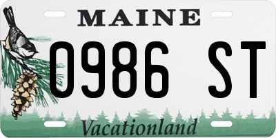 ME license plate 0986ST