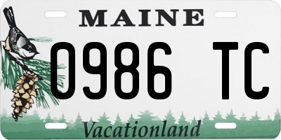 ME license plate 0986TC