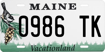 ME license plate 0986TK