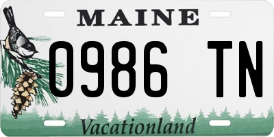 ME license plate 0986TN