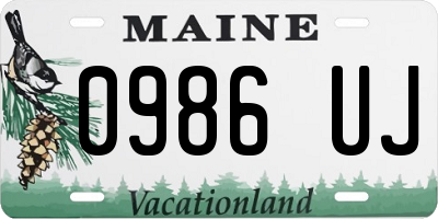 ME license plate 0986UJ