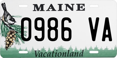 ME license plate 0986VA