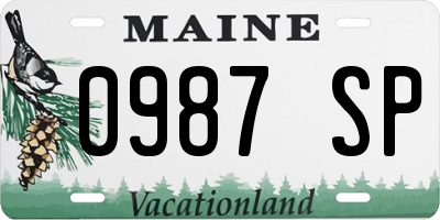 ME license plate 0987SP