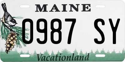 ME license plate 0987SY