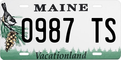 ME license plate 0987TS