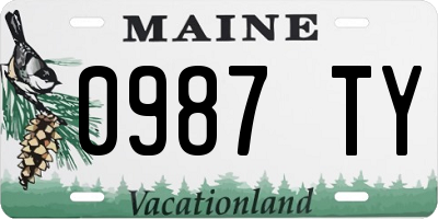 ME license plate 0987TY
