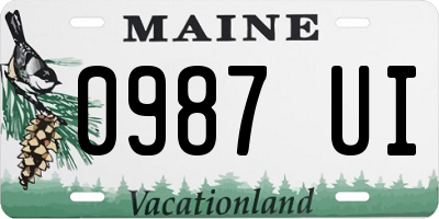 ME license plate 0987UI