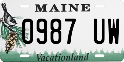 ME license plate 0987UW