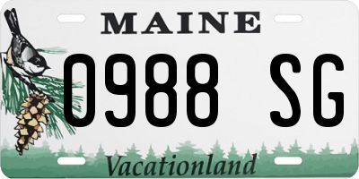 ME license plate 0988SG