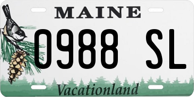 ME license plate 0988SL