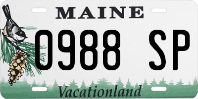ME license plate 0988SP