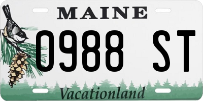 ME license plate 0988ST