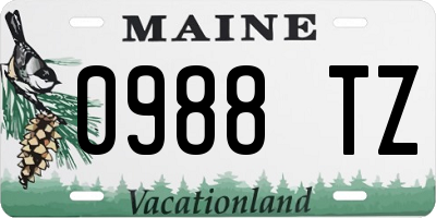 ME license plate 0988TZ