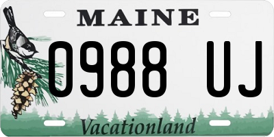 ME license plate 0988UJ