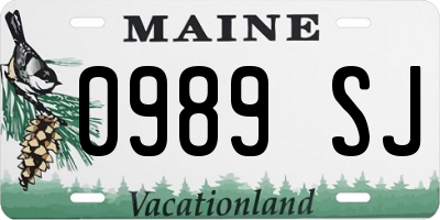ME license plate 0989SJ