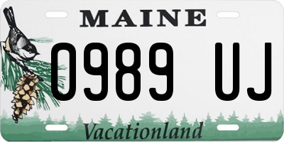 ME license plate 0989UJ