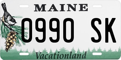 ME license plate 0990SK