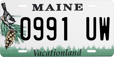 ME license plate 0991UW