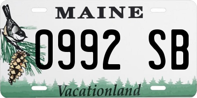 ME license plate 0992SB