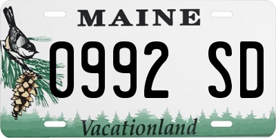 ME license plate 0992SD