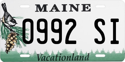 ME license plate 0992SI