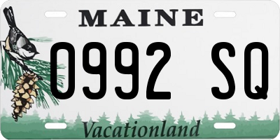 ME license plate 0992SQ