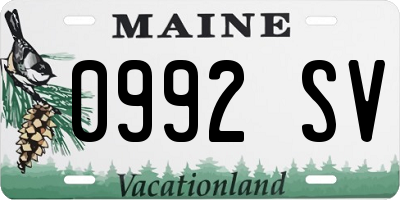 ME license plate 0992SV