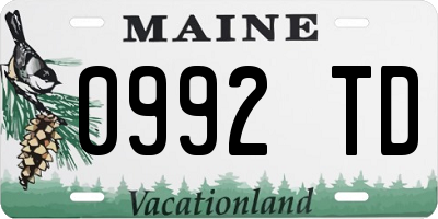 ME license plate 0992TD