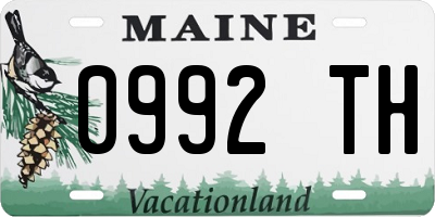 ME license plate 0992TH