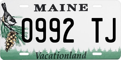 ME license plate 0992TJ
