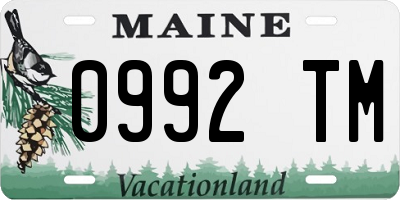 ME license plate 0992TM