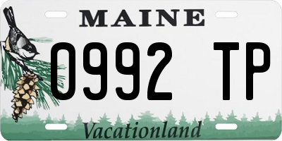 ME license plate 0992TP