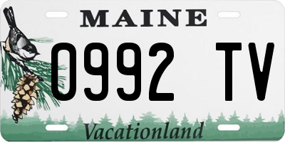 ME license plate 0992TV