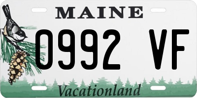 ME license plate 0992VF