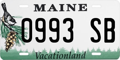 ME license plate 0993SB