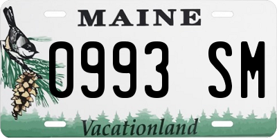 ME license plate 0993SM