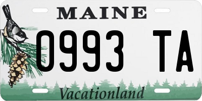 ME license plate 0993TA