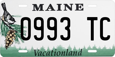 ME license plate 0993TC