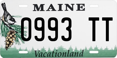 ME license plate 0993TT