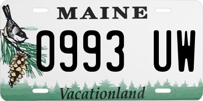 ME license plate 0993UW