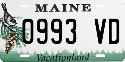 ME license plate 0993VD
