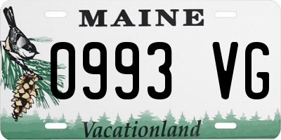 ME license plate 0993VG