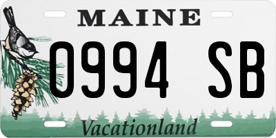 ME license plate 0994SB