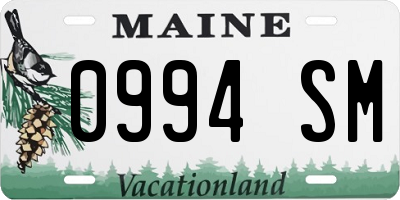 ME license plate 0994SM