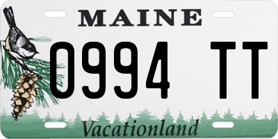 ME license plate 0994TT