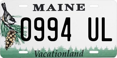 ME license plate 0994UL